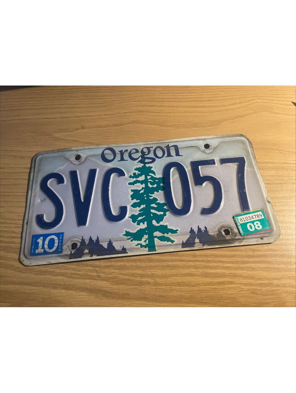 License Plate Oregon USA American SVC 057 Expired OR Graphic 2008 2010